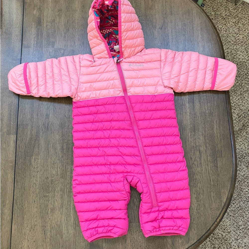 Columbia Baby Powderlite Reversible Bunting Pink Ice/Pink Orchid Snowsuit